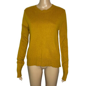 Women's Medium Max Mara Studio Mustard Yellow Crewneck Pullover Sweater